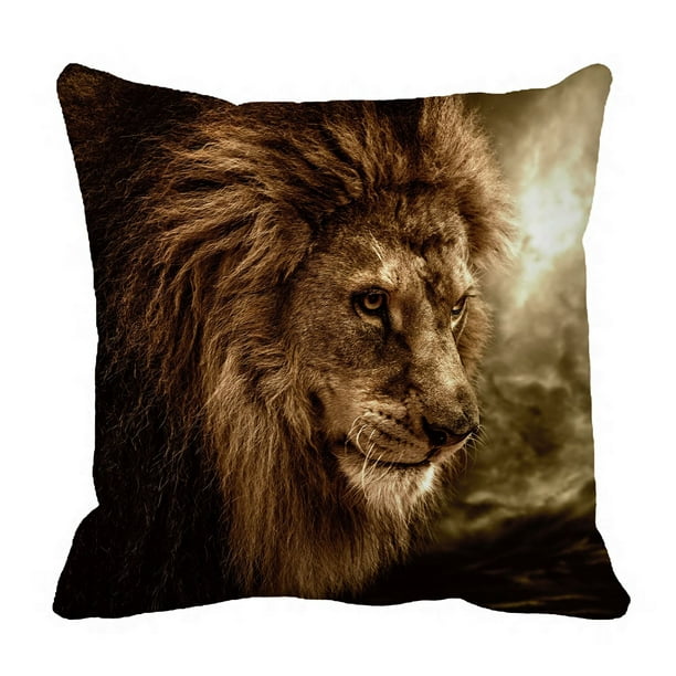 30 X 20 Ambesonne Safari Pillow Sham Huge Lion Head with Fure Mane Against Dark Background Monochromic Decorative Standard Queen Size Printed Pillowcase Grey Green 